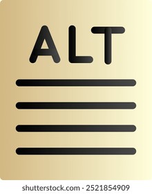 Alt text Flat Geadient Vector Icon Design