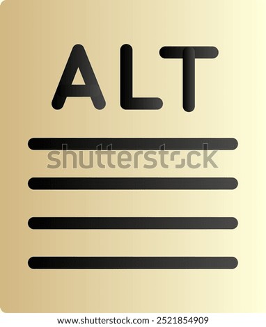 Alt text Flat Geadient Vector Icon Design