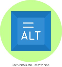 Alt Text Flat Multi Color Vector Icon Design