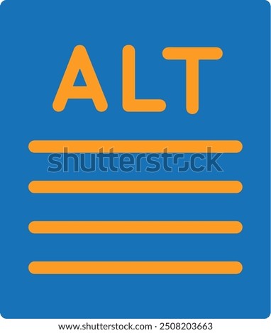 Alt text Flat Two Color Vector Icon Design