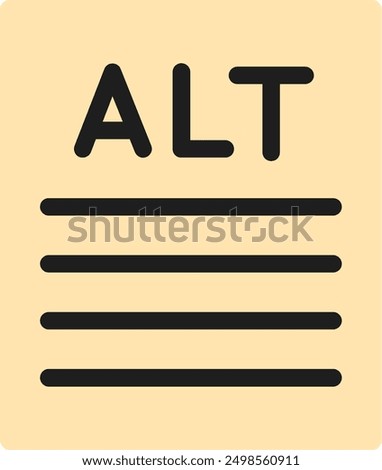 Alt text Flat Vector Icon Design