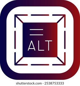 Alt Text Glyph Gradient Round Corner Vector Icon Design