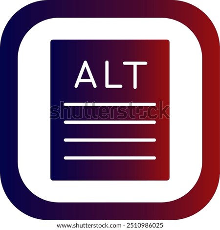 Alt text Glyph Gradient Round Corner Vector Icon Design