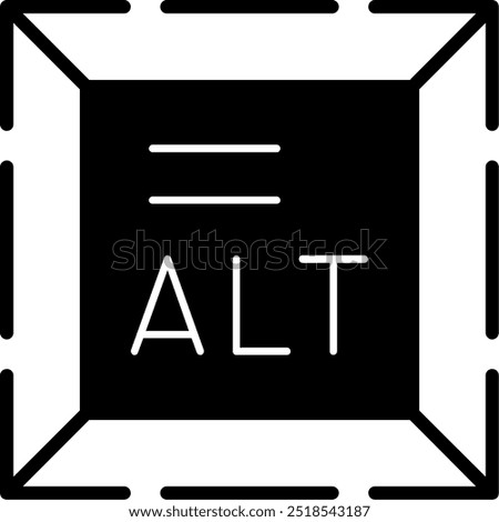 Alt Text Glyph Vector Icon Design