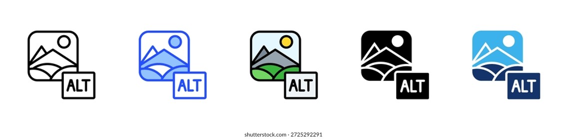 Alt Text Icon Collection With Multiple Styles