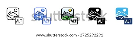Alt Text Icon Collection With Multiple Styles