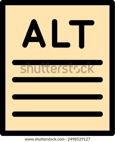 Alt text Line Filled Vector Icon Design