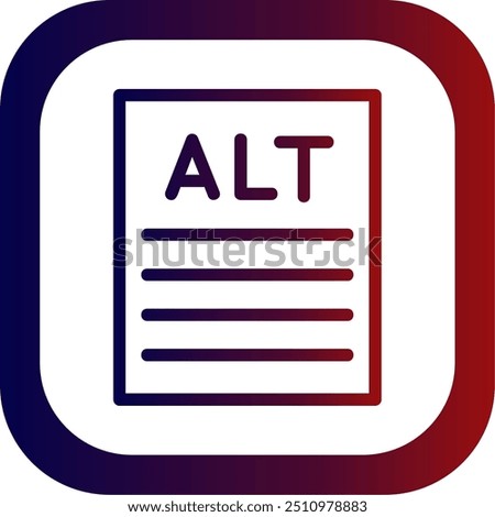 Alt text Line Line Gradient Round Corner Vector Icon Design