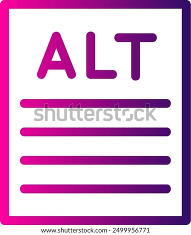 Alt text Line Gradient Vector Icon Design