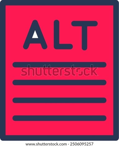 Alt text Line Half Filled Vector Icon Design