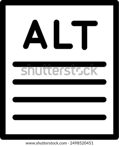 Alt text Line Vector Icon Design