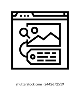 alt text seo line icon vector. alt text seo sign. isolated contour symbol black illustration