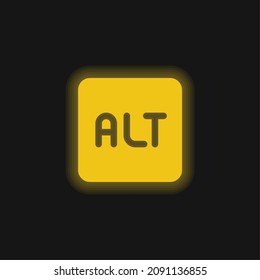 Alt yellow glowing neon icon