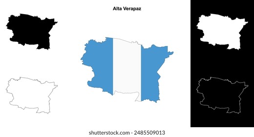 Alta Verapaz department outline map set