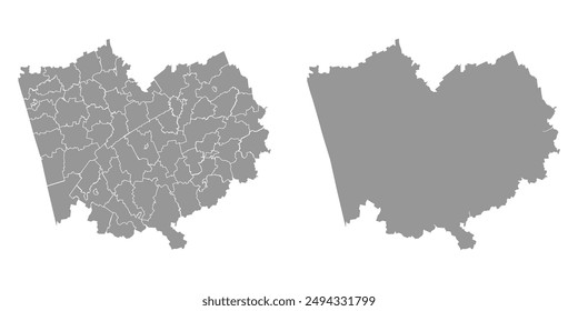 Altai Krai map, administrative division of Russia. Vector illustration.