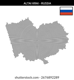 Altai Krai Unique circular map outline