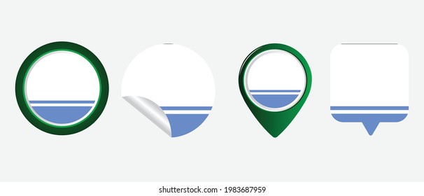 Altai Republic flag. flat icon symbol vector illustration
