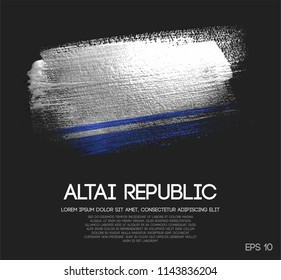 Altai Republic Flag Made of Glitter Sparkle Brush Paint Vector