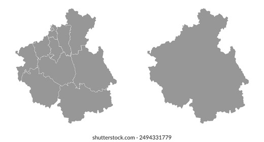 Altai Republic map, administrative division of Russia. Vector illustration.