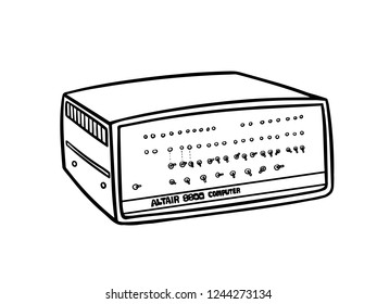 Altair 8800 black and white line art