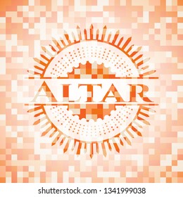 Altar abstract orange mosaic emblem