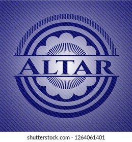 Altar badge with jean texture