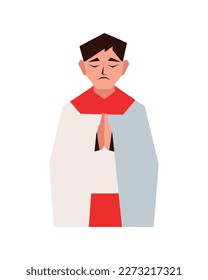 altar boy character isolated icon