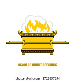 The altar of burnt offering in the tabernacle and temple of Solomon. A ritual object in the rites of the Jewish religion.