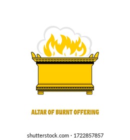 The altar of burnt offering in the tabernacle and temple of Solomon. A ritual object in the rites of the Jewish religion.