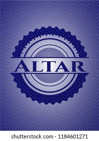 Altar emblem with denim texture
