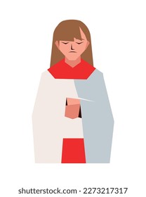 altar girl character isolated icon