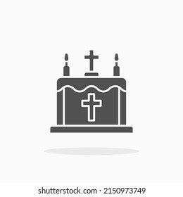 Altar-Glyphsymbol. Kann für digitale Produkte, Präsentationen, Print-Design und mehr verwendet werden.