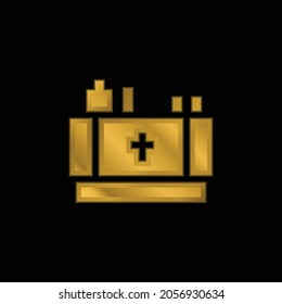 Altar gold plated metalic icon or logo vector