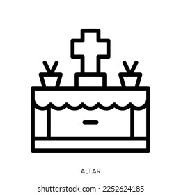 Altar icon. Line Art Style Design Isolated On White Background