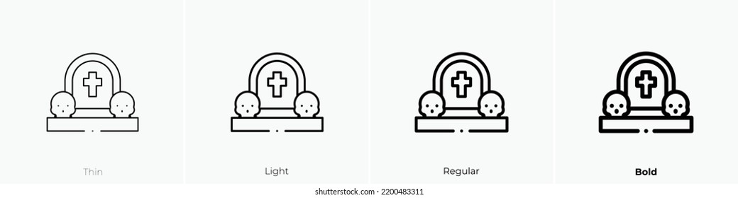 Altar Icon. Thin, Light Regular And Bold Style Design Isolated On White Background