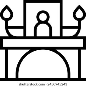 Altar icon. Thin linear style design isolated on white background