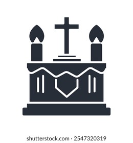 altar icon. vector.Editable stroke.linear style sign for use web design,logo.Symbol illustration.