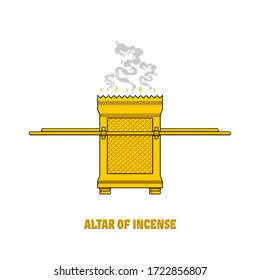 The altar of incense, installed in the tabernacle and temple of Solomon. A ritual object in the rites of the Jewish religion.