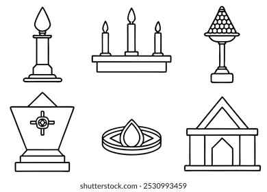 Altar ilustração de arte de linha para livros espirituais (1)