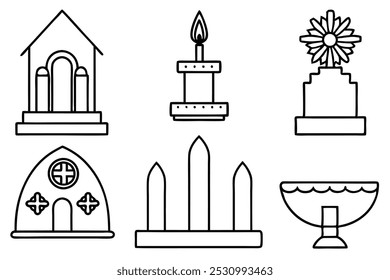 Altar ilustração de arte de linha para livros espirituais (3)