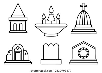 Altar ilustração de arte de linha para livros espirituais (2)