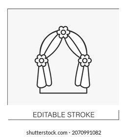  Altar line icon. Place for bride and groom to exchange vows and get married.Wedding concept. Isolated vector illustration. Editable stroke