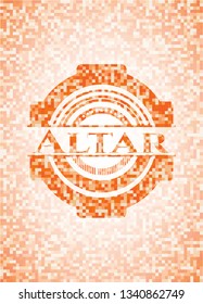 Altar orange mosaic emblem with background