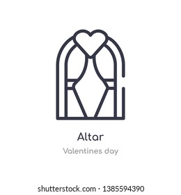 altar outline icon. isolated line vector illustration from valentines day collection. editable thin stroke altar icon on white background