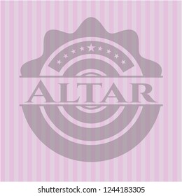 Altar pink emblem. Retro