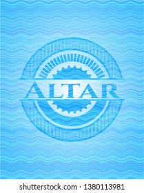 Altar water badge.