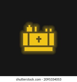 Altar yellow glowing neon icon