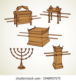 Altars for temple. Vector drawing