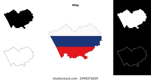 Altay blank outline map set