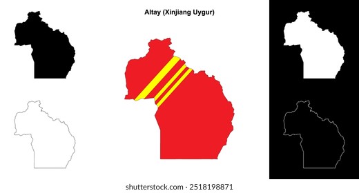Altay blank outline map set